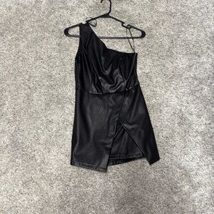 Off the shoulder Faux Leather romper size small